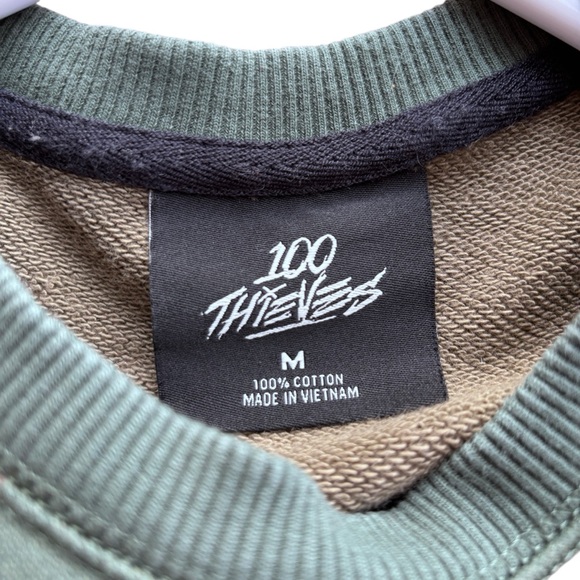 100 THIEVES WOODLAND CREWNECK CAMO Sweatshirt Sz M - Picture 5 of 11